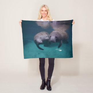 2 Manatee Friends fleece blanket