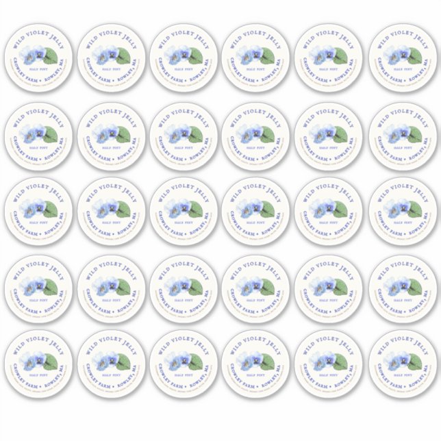 2" Mason Jar Lid Label Violet Jelly Vinyl (Front)