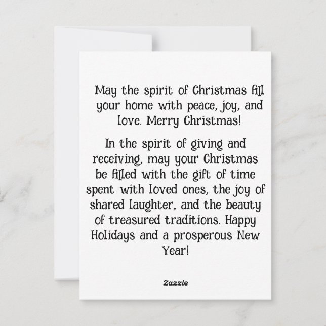 2.	May your home be filled with the warmth  Holiday Card (Back)