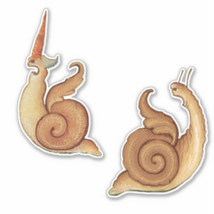 2 Medieval "Screaming Snails" Vinyl Stickers