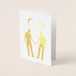 2 men with love Gay men Pride Foil Card