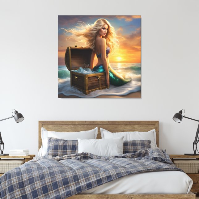 #2 Mermaid Life  Canvas Print (Insitu(Bedroom))