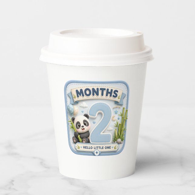 2 Month Baby Milestone World Adventure Paper Cups (Front)