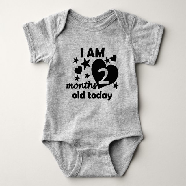 2 month milestone baby bodysuit (Front)