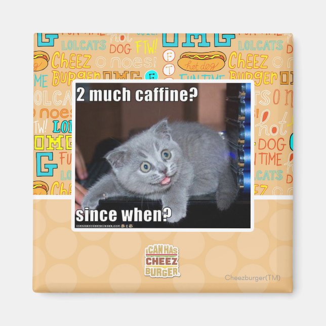 2 much caffine? magnet (Front)