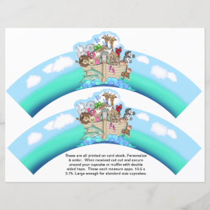 2 Noahs Ark Baby Personalised Cupcake Wrappers