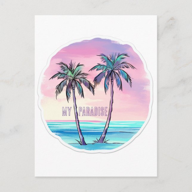  2 palm trees postcard (Front)