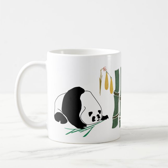 2 Pandas Eat Bamboo In Tropical Forest Coffee Mug (Left)