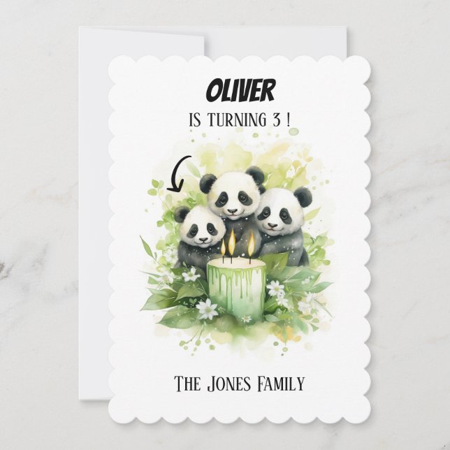 2 Parents 1 Kid - Watercolor Family Birthday   Invitation (Front)