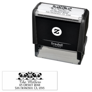2 Parents, 2 Children Design - Self-inking Stamp
