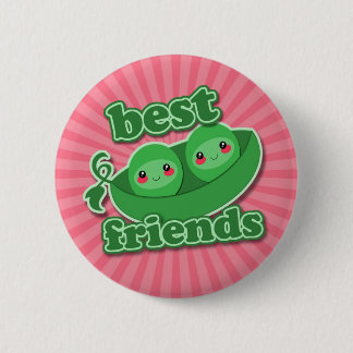 2 PEAS  BEST FRIENDS 6 CM ROUND BADGE