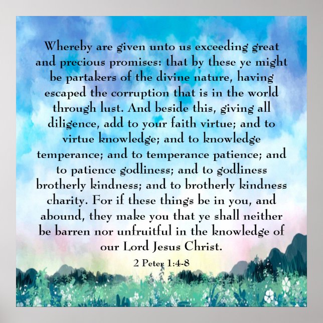 2 Peter 1:4-8 Poster (Front)
