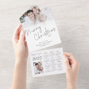2 Photo 2027 Calender Christmas All in one Card