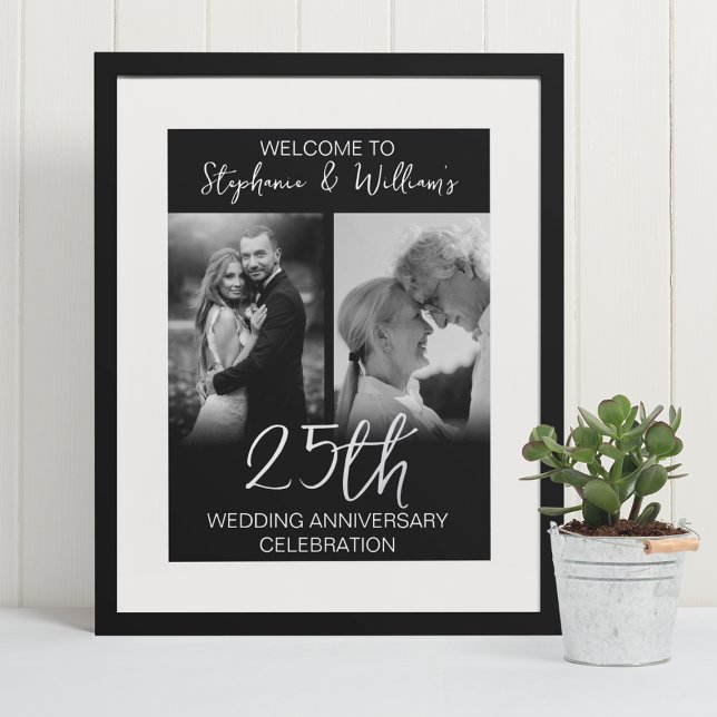 2 Photo 25th Wedding Anniversary Welcome Sign (Creator Uploaded)
