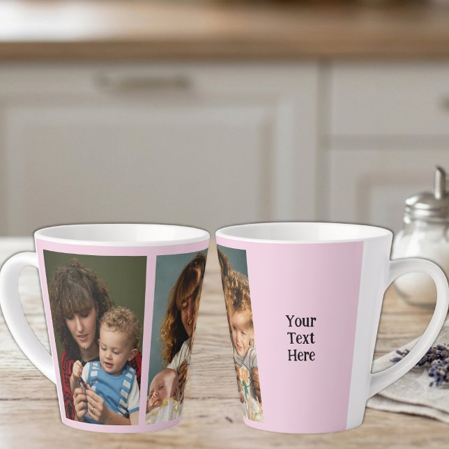 2 photo add text white pink latte mug (Creator Uploaded)
