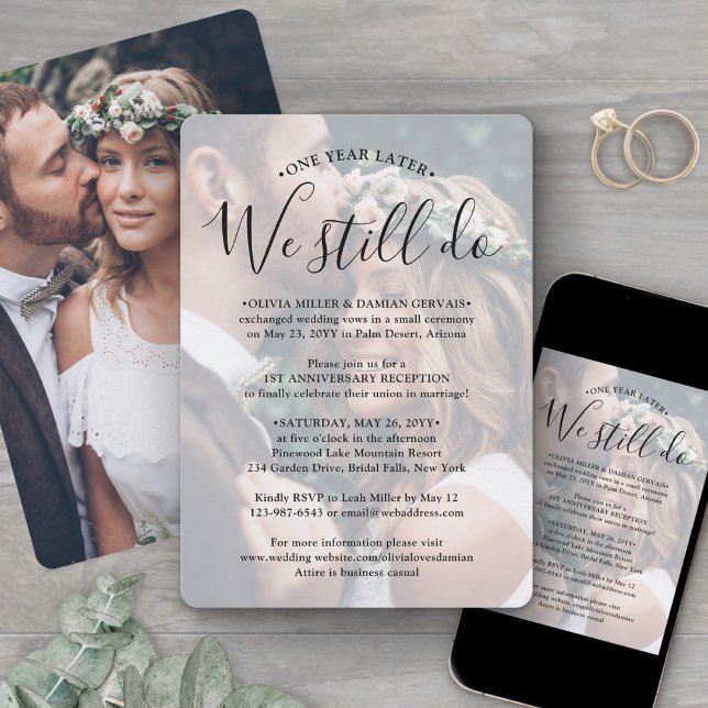 2 Photo Anniversary Reception We Still Do Wedding Invitation (Creator Uploaded)