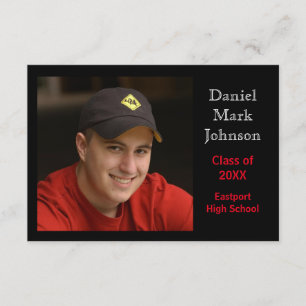 2 Photo Black Background - 3x5 Grad Announcement