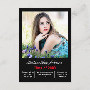 2 Photo Black Vertical - 3x5 Grad Announcement