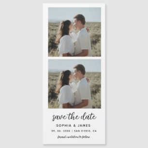 2 Photo Booth Strip Magnetic Wedding Save The Date
