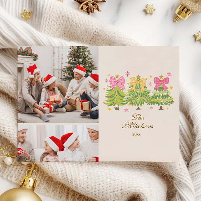 2 Photo Bright Ribbon Trees Holiday Family (Creator Uploaded)