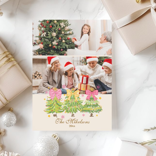 2 Photo Bright Ribbon Trees Holiday Family (Creator Uploaded)