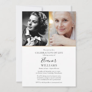 2 Photo Celebration of Life Funeral Invitation