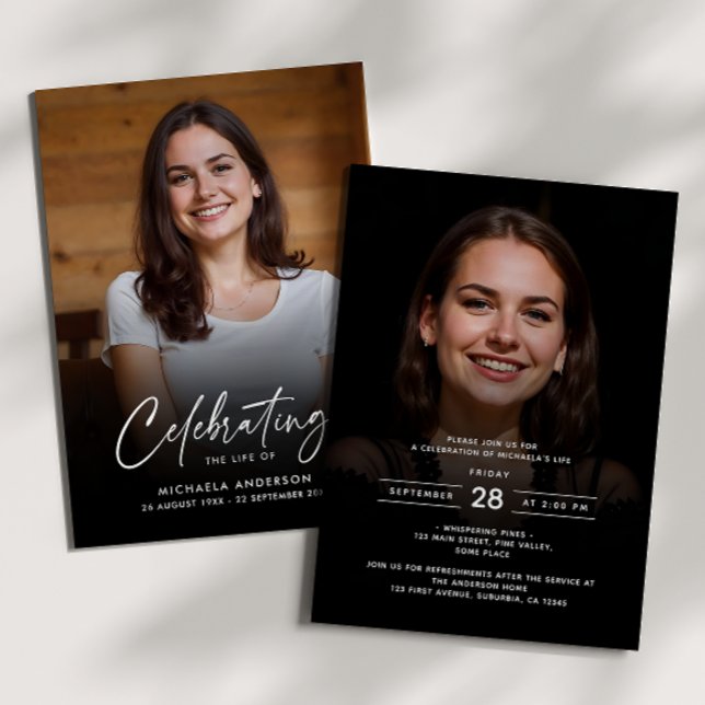 2-Photo Celebration of Life/Funeral/Memorial Invitation (Creator Uploaded)