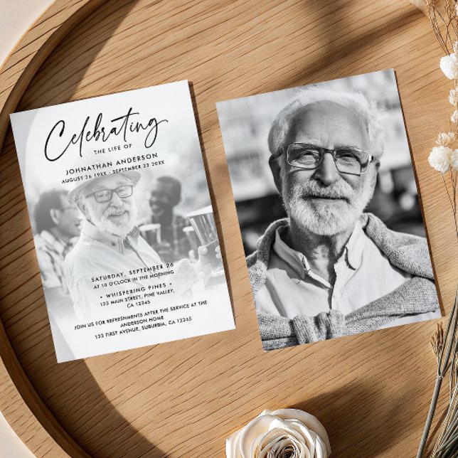 2-Photo Celebration of Life/Funeral/Memorial Invitation (Creator Uploaded)