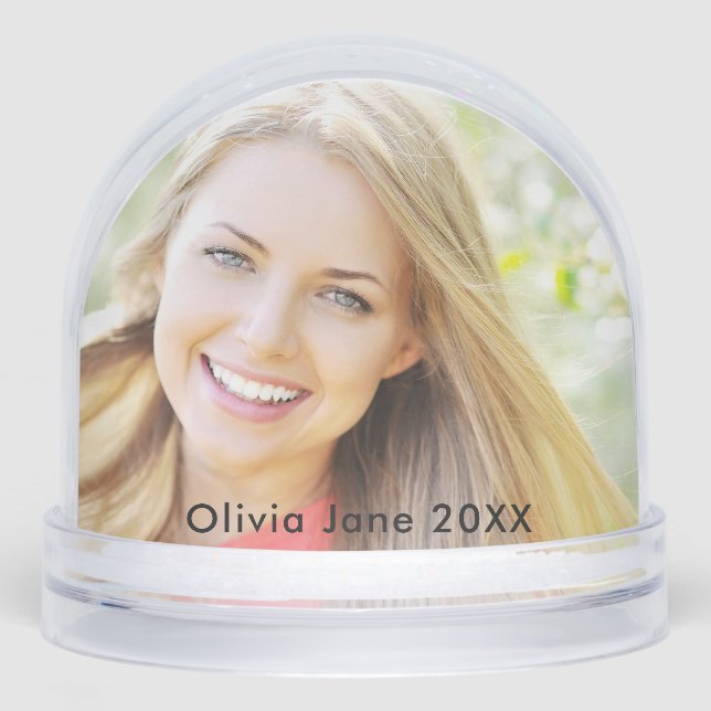 2 Photo Christmas Holiday Modern Snowglobe (Front)