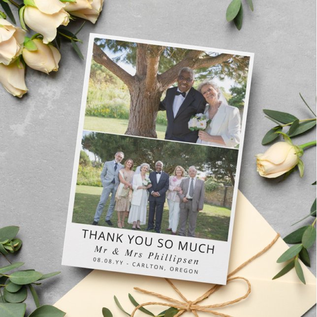 2 Photo Clean Font Later In Life Wedding Thank You (Creator Uploaded)