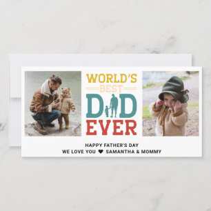 2 Photo Collage Best Dad Ever Add Any Greeting Card