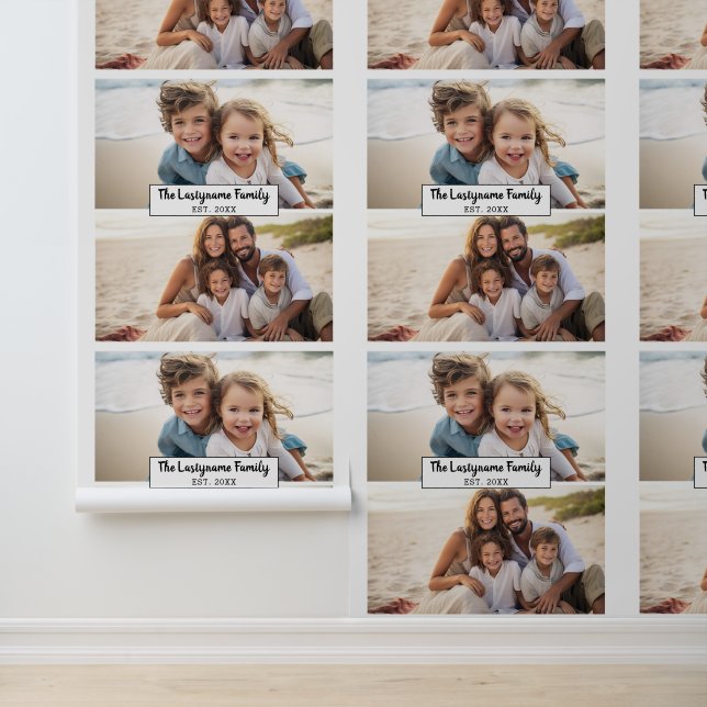 2 Photo Collage Family Name - Horizontal Pics Wallpaper (Application)