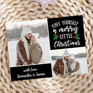 2 Photo Collage Have A Merry Little Christmas Holiday Card