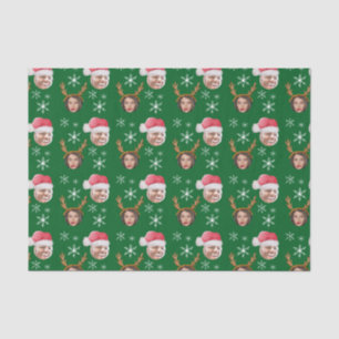 2 Photo Collage Santa and Reindeer Tissue Paper