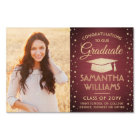 2 Photo Congrats Burgundy Gold Glitter Graduation