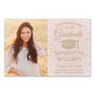 2 Photo Congrats Pink and Gold Glitter Graduation