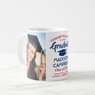 2 Photo Congratulations Graduate Red White & Blue Coffee Mug