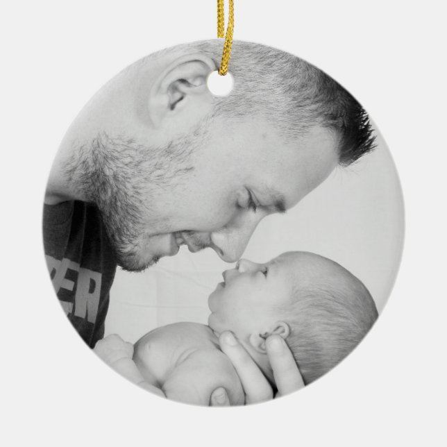 2 Photo Custom Double Sided  Ceramic Tree Decoration (Front)