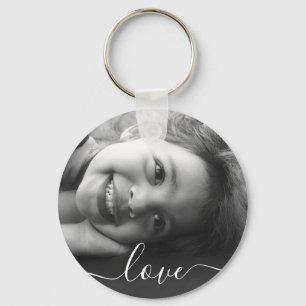 2 Photo Double Sided Round Template Love Metal Key Key Ring