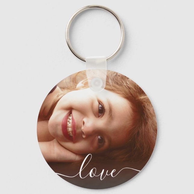 2 Photo Double Sided Round Template Love Metal Key Ring (Front)