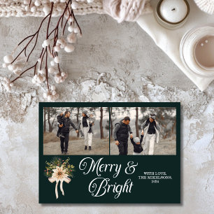 2 photo Family Merry & Bright Christmas  Holiday Card