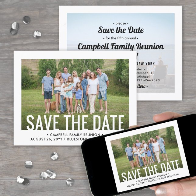 2 Photo Family Reunion Party Gathering BBQ Picnic Save The Date (Creator Uploaded)