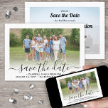 2 Photo Family Reunion Party Modern Elegant Script Save The Date<br><div class="desc">Invite family members to save the date for a reunion picnic, bbq or party with this elegant modern 2 photo invitation. All text and images are easy to customise. (IMAGE PLACEMENT TIP: An easy way to centre the photos how you want is to crop them before uploading to the Zazzle...</div>