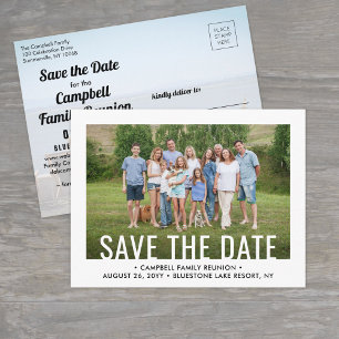 2 Photo Family Reunion Party Picnic Save the Date Announcement Postcard