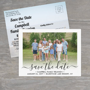 2 Photo Family Reunion Party Script Save the Date Announcement Postcard