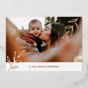 2 Photo Foil Foliage Simple Family Christmas