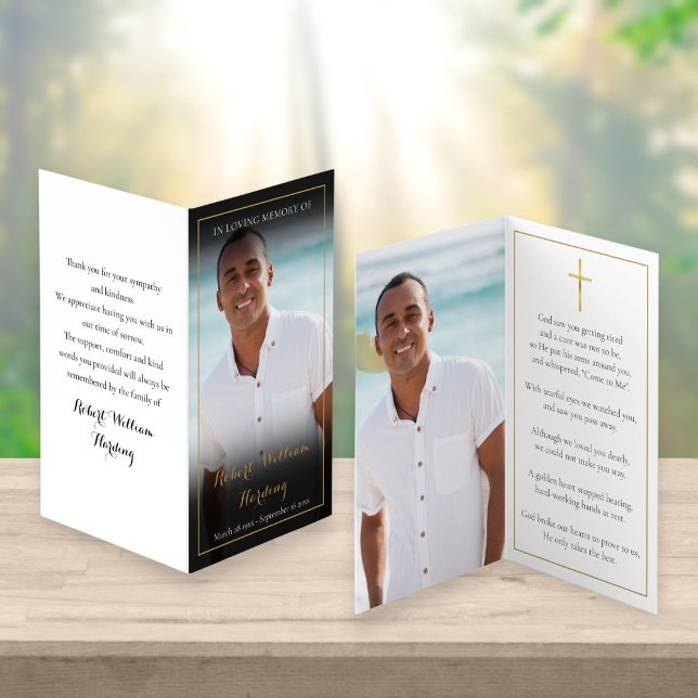2 Photo Funeral Memorial Folded Prayer Cards (Creator Uploaded)