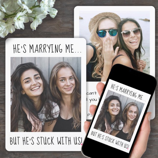 2 Photo Funny Bridesmaid / Maid of Honour Proposal Invitation (Creator Uploaded)