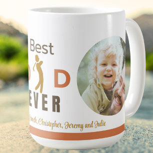2 Photo Golf Best Dad Ever Cool Modern Fathers Day Coffee Mug