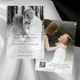 2 Photo Gradient Overlay All In One Formal Wedding Invitation